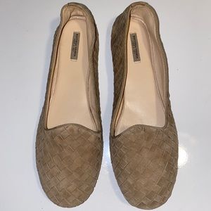 Bottega Veneta Beige Suede Ballet Flats Slippers